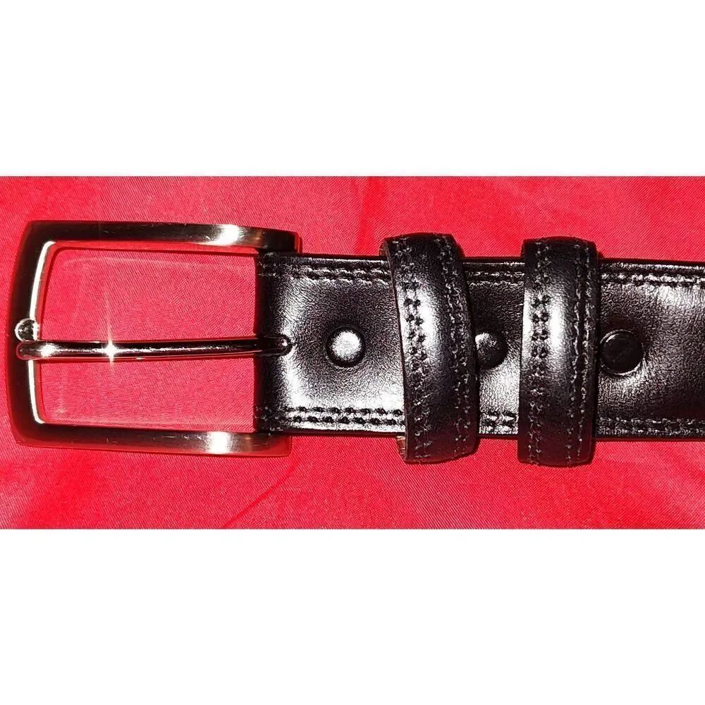Aniline Kipskin Shoulders Men's Black Belt. Size 46. USA Made.